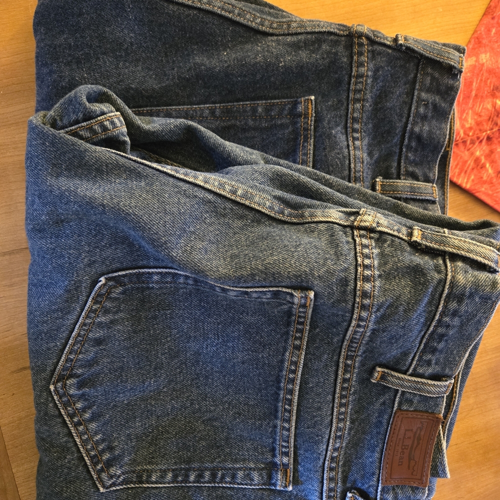 L.L. Bean Men's Dark Blue Straight-Leg Jeans